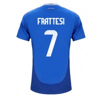 Camisa de Futebol Itália Davide Frattesi #7 Equipamento Principal Europeu 2024 Manga Curta